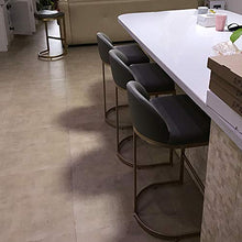 MYAOU Sgabelli da Bar industriali Sgabello da bancone Casual con poggiapiedi in Metallo e Base Sedie da Cucina in Pelle PU Grigia per caffè Lounge Stile retrò