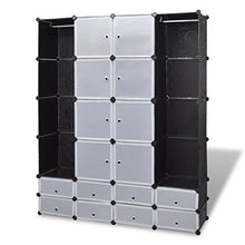 SHENGFENG Armadio modulare con 18 Scomparti, Bianco, 37 x 146 x 180,5 cm