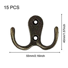 PietyPet 25 Pezzi Ganci Appendiabiti Doppio Polo Accappatoio Gancio Rustico Gancio Asciugamano Gancio retrò Appendiabiti a Parete Gancio per Cappelli Cappelli Abbigliamento Retro
