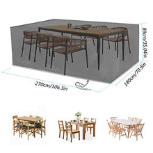Diealles Shine Vordas Copertura per Mobili da Giardino(270x180x89cm), Coperture per Tavoli da Giardino Posti Resistente allo Strappo Impermeabile 210D Oxford per Tavolo da Pranzo - Nero