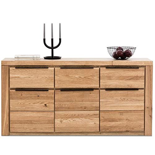 Credenza Greta - Credenza in legno di quercia oliato, 160 cm