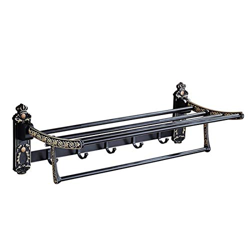CCLLA Portasciugamani Appeso Europeo Spazio portasciugamani in Alluminio portasciugamani Nero Accessori Bagno e Bagno, B