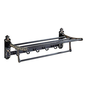 CCLLA Portasciugamani Appeso Europeo Spazio portasciugamani in Alluminio portasciugamani Nero Accessori Bagno e Bagno, B