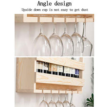 Porta Bottiglie da Vino Portabottiglie Vino Legno Rustico,portabottiglie in Legno per Vino da Parete,Scaffale Vini Scaffale A Parete Mensole da Muro con Fino A 7 Bottiglie di Vino E 6 Bicchieri Rac
