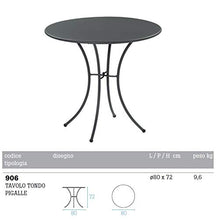 EMU Tavolo Esterno Pigalle 906 Diametro 80 CM Colore Grigio Antico