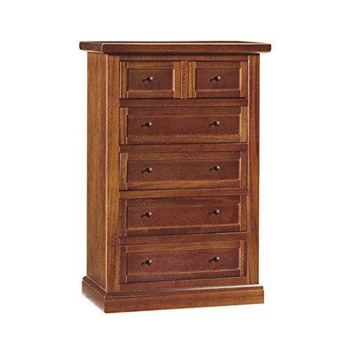 InHouse srls Cassettiera, Arte povera, in Legno massello e MDF con rifinitura in Noce Lucido - Mis. 63 x 37 x 98