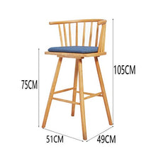 XIN CHANG LWH Sgabelli in Legno Alto, Sedia a Barre Sedia Comoda Cornice in Legno Sedia da Pranzo Sedia da caffè Sedia Sedile Altezza: 75 cm (Color : Green2)