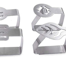 CLISPEED 4 Pezzi Clip per Tovaglia Decorativo in Acciaio Inox Copriletto Morsetto Supporto Clip per Tavolo da Picnic Flessibile Ideale per Picnic Tendoni Matrimoni Festa di Laurea