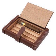 DPLQX sigari armadi Humidor per sigari, Versatilità Durevole Buona Tenuta Portatile Removibile con igrometro e umidificatore humidor per sigari ammezzati,Brown_215x152x42mm/8x6x2in