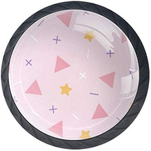 Triangolo geometrico Stella Rosa Giallo Pomelli per Porta Set di 4 Pomelli per Mobili Manopole per Cassetti Cucina Armadio Vetro