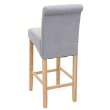 Mendler Coppia sgabelli HWC-C33 Lounge Legno Tessuto - Grigio Chiaro Piedi Chiari