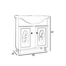 Base bagno con lavabo da 65 cm bagno shabby chic in legno bianco