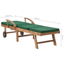 Tidyard Lettini Prendisole con Cuscini 2 pz Legno di Teak Verde,Lettino Prendisole,Lettino Prendisole Portatile,Lettino Prendisole da Esterno,per Giardini, Cortili, Terrazze, Piscine