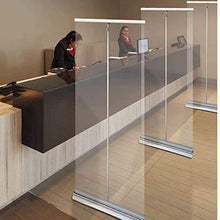 Schermo di Protezione da Banco Trasparente, Divisore Pop Up in PVC Trasparente, PVC Pellicola Trasparente Telaio in Alluminio