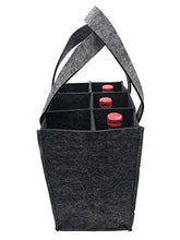 iZoeL | Porta bottiglia | Feltro con divisori | Per 6 bottiglie/9 bottiglie perfetto per picnic, viaggi e feste, Feltro, 6 Flaschen