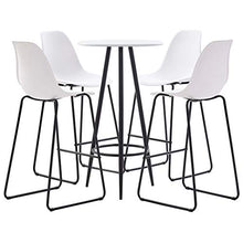 Tidyard Set 5 pz da Bar, Set Tavolino Bar, Set di Mobili per Cucina, Set di Mobili da Balcone, Set Bar per la Casa, Set Tavolo e 4 Sedie da Bar Alti, in plastica
