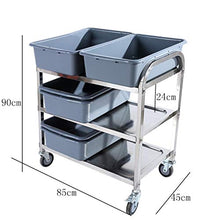WHJ@ Macchina di Servizio Ristorante Multifunzione, Carrello in Acciaio Inox A Tre Strati E Carrello di Servizio, Raccolta Irregolare di Carrozze Ristorante, Auto da Collezione