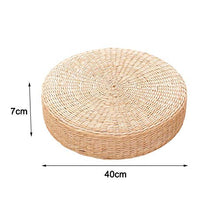 Zhipang - Tappetino da yoga in rattan, rotondo, in stile giapponese, 45 cm, cuscino piatto in tessuto, per meditazione e preghiera, riposo, yoga, pratica