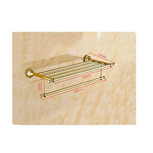 GJJSZ Mensola Porta Asciugamani/portasciugamani Oro Antico,Porta Asciugamani a Due Piani in Acciaio Inossidabile,mensola da Bagno 65 * 23,5 cm a Parete