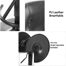 LWW Sgabelli, colazione cucina Sgabelli Sgabelli Faux pelle regolabili sedie girevoli con schienali presidente nero imbottito con schienale poggiapiedi Gas Altezza di sollevamento,55-75cm