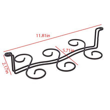 DIYARTS Calici per Portabottiglie Vino A 6 Fori Appesi sotto L'armadio Cremagliera in Ferro Battuto Appendiabiti per Vino in Vetro Contenitore di Scarico Scaffale per Bar Cucina Ristorante
