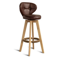 TRGCJGH Sgabello da Bar Sedia Poggiapiedi con Schienale PU Sedile Girevole Sedie da Pranzo per Cucina | Pub | Sgabelli da Bar con Gambe in Legno Max. Portata 150 kg,8-63CM
