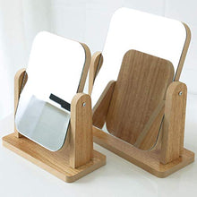 Specchio da toeletta in legno Specchio da scrivania rettangolare Specchio da tavolo portatile Specchio per il trucco Specchio da bagno da viaggio per studenti Ragazze da donna Bagno da barba Make Up S