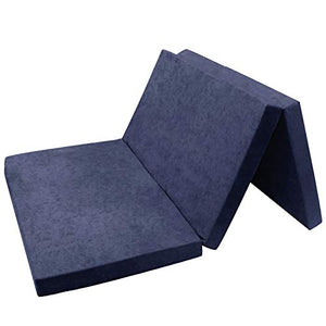FORTISLINE W396_11 - Materasso pieghevole per ospiti, misura XXL, 195 x 120 x 9 cm, colore: Blu navy