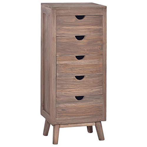 vidaXL Credenza con 5 Cassetti 40x30x100 cm in Legno Massello di Teak