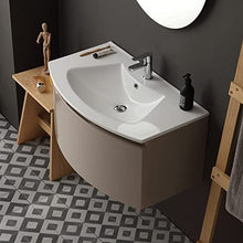 Kiamami Valentina MOBILE BAGNO SOSPESO CM82 CON CASSETTONE CURVO CAPPUCCINO LUCIDO | RIVA