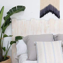 Hannun "Dakari - Testata/Testiera per letto matrimoniale in legno realizzata a mano, color bianco invecchiato, 190x100 cm