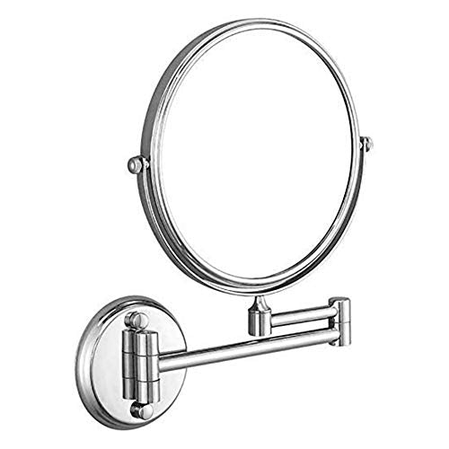 ZRBC Specchio Cosmetico A Parete Specchio Cosmetico da Barba, Specchio Cosmetico per Il Bagno, Doppio Lato 1x: Ingrandimento 5X, 360 Rotante A Scomparsa