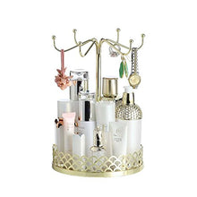Nwn Storage Box Home Use Desktop Finitura Rotary Cosmetics Rack Stile Rustico Europeo/Americano (18,2 * 26,7 cm) Oro