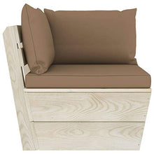 SKM Set Divani da Giardino su Pallet 10 pz con Cuscini Legno Abete (197.9kg) Grigio Talpa