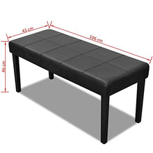 Donen - Panca in pelle sintetica di alta qualità, colore nero, telaio in legno di alta qualità, panchina in plastica