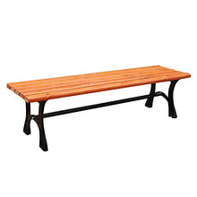 Panchina del parco all'aperto, Resistenza agli agenti atmosferici con schienale Panca da giardino a 3 posti Seduta anticorrosiva in legno massello Sedia struttura in metallo, Carico massimo 800 lbs