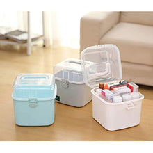 14 x 16,5 cm Medicina Box Maniglia Armadi Medicina Grande Capacità Portatile Storage Grigio