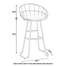 GYPPG Sedia Bar Moderna per Cucina Sala Pranzo, Altezza del bancone degli sgabelli Bar, Sgabello con Schienale e poggiapiedi, Rivestimento in Velluto, Gambe in Metallo Nero, Altezza del