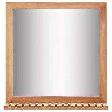 vidaXL Legno Massello di Noce Mobiletto per Lavello con Specchio Pratico Elegante Arredi Bagno Armadietto Sottolavello con 2 Ante Colore Naturale