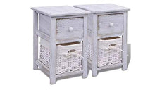 Comodino Con Cassetti,2 Pz Comodino Camera Con Un Cassetto,Comodino Vintage Comodino con cassetto,Camera da letto,Cameretta ragazzi, Bianco 28 x 31 x 45 cm