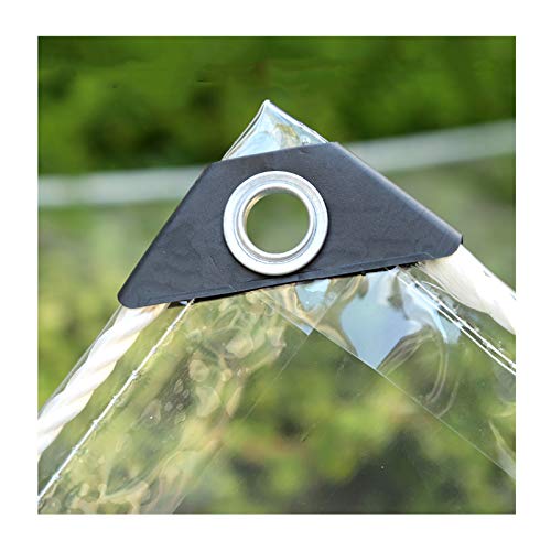 YYFANG Telone Impermeabile in PVC Trasparente Vetro Morbido per Esterni Resistente al Vento E al Gelo con Copertura per Mobili da Giardino con Occhiello (Color : Chiaro, Size : 2x2m)