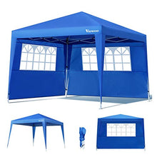Viewee Gazebo da Giardino 3x3m con 2 Pareti Laterali e Finestra, Gazebo Pieghevole Impermeabile e Protezione UV 50+, Gambe Regolabili, per Giardino, Picnic, Spiagge, Feste, attività all'Aperto