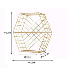 &ripiano di stoccaggio Mensole a muro, arte di ferro Hexagon Rack moderna Doppia decorazione della parete di immagazzinaggio Mensola Scaffale di finitura