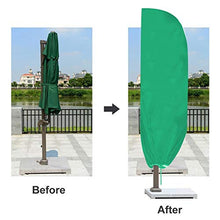 Ichiias Umbrella Cover Impermeabile Copertura per tettoia da Giardino Protezione per Esterni Patio Rain Cover 265 * 50cm(Verde)