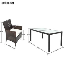 Belissy Tavolo Da Giardino Con Sedie Mobili Giardino Polyrattan Set Pranzo Giardino Set Tavolo Giardino Set Da Pranzo Con 6 Sedie E Mobili Da Giardino,Con 6 Sedie E Tavolo, Colore: Nero