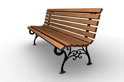 Panchina da giardino in ghisa massiccia e in legno di pino