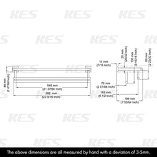 KES Mensole Portasciugamani Con Due Barre di Tovagliolo Minimalista, Acciaio INOX, Acciaio Spazzolato, A2112-2