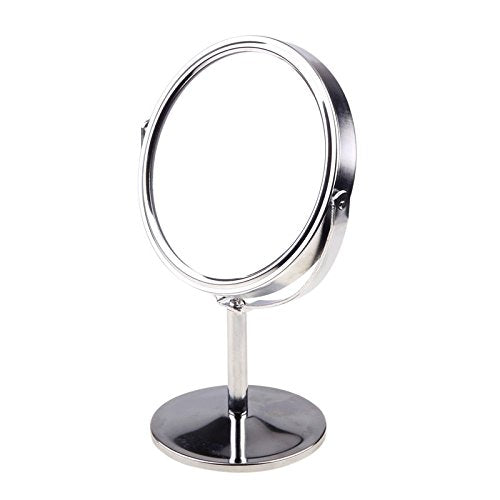 KevenAnna - Specchio da toeletta girevole a doppia faccia, con ingrandimento 4X e supporto da tavolo, diametro 8,26 cm, ideale per camera da letto e bagno