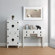 Versa Kyoto Cassettiera per immagazzinaggio, Cassetto Camera, Panno, con Due cassetti e armadi, Dimensioni (H x L x L) 120 x 30 x 50 cm, Legno, Colore: Bianco