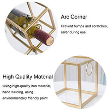 ZLJ Portabottiglie per Vino Creativo Articoli per l'arredamento Portabottiglie per Vino in Ferro battuto Espositore per Bottiglie di Vino Geometrico Moderno da Tavolo Espositore Oro